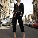 Safia Malvarosa - Pantalone in cotone nero a sacco